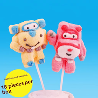 Bonbons en forme de dessin animé colorés, sucettes en guimauve, boîte de 18 pièces pour enfants