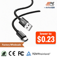 Câble USB de charge rapide SONGMING 3A 1M 3Ft Type-C 150, en cuivre mixte tressé en nylon, multi-appareils, vente en gros OEM