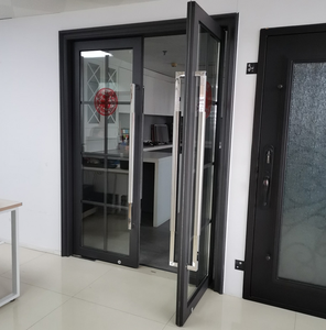 Portes battantes en aluminium à <span class=keywords><strong>double</strong></span> vitrage de conception extérieure commerciale française moderne, <span class=keywords><strong>porte</strong></span> patio en verre à cadre en aluminium intérieur - Product Image 2