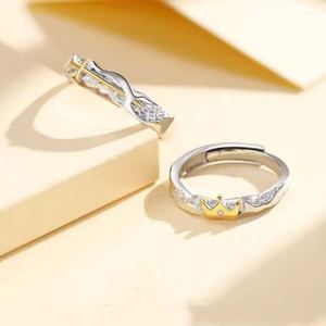 Anillos De Pareja 2pcs/<b>set</b> Princess Knight Adjustable Couple <b>Rings</b> Wedding <b>Ring</b> Couple Engagement <b>Ring</b> for Women <b>Men</b> Jewelry - Product Image 2