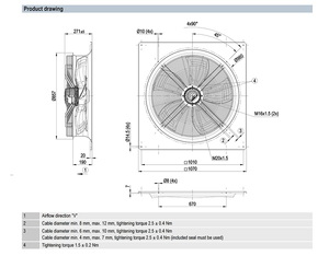 ebm-papst W3G800-GG95-90/F01 intelligent EC axial <b>fan</b> variable speed low noise <b>large</b> airflow cooling <b>fan</b> for factory HVAC - Product Image 2
