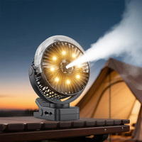 Ventilateur de brumisation magnétique rechargeable à clipser sur bureau, refroidisseur d'air électrique, ventilateur de poussette, ventilateur mural USB 6 pouces avec lumière