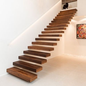 Marche d'<span class=keywords><strong>escalier</strong></span> transparente transparente en bois massif, forme I, prix <span class=keywords><strong>pas</strong></span> <span class=keywords><strong>cher</strong></span>, faisceau Invisible, à l'intérieur, nouveauté - Product Image 1