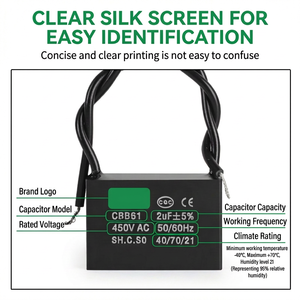 <span class=keywords><strong>Condensateur</strong></span> <span class=keywords><strong>de</strong></span> ventilateur CBB61 3UF 3.5UF 4UF <span class=keywords><strong>450V</strong></span>, condensateurs à film polypropylène métallisé, <span class=keywords><strong>condensateur</strong></span> <span class=keywords><strong>de</strong></span> démarrage du moteur <span class=keywords><strong>de</strong></span> ventilateur - Product Image 3