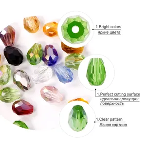 Nuevas cuentas con forma de lágrima de cristal para hacer joyas, <span class=keywords><strong>gotas</strong></span> de <span class=keywords><strong>agua</strong></span>, cuentas de vidrio AB, cuentas de joyería a granel, pulsera DIY - Product Image 4