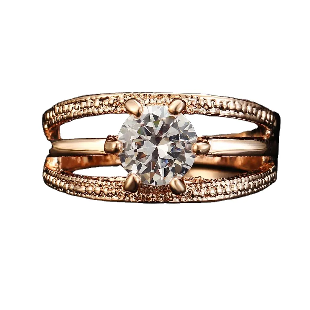 1.00 Ct Genuine White Round Brilliant Cut Moissanite Engagement Gold Ring ,Moissanite Vintage Ring,moissanite engagement ring