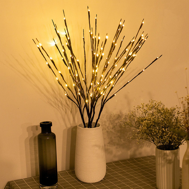 Ceil86 LED Tree Lamp Lighted Artificial Branches Vase Flowers Battery Operated LED Tree Lights Decorative