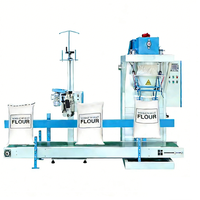 Machine de pesage, de remplissage et d'emballage semi-automatique pour poudres en sacs de 10 kg, 15 kg, 20 kg, 25 kg, 50 kg avec cellule de pesage et pince à sac