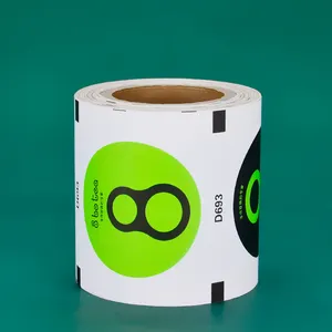 Vasos de papel y plástico, gran oferta, sellador de vasos, logotipo de película, papel personalizado, plástico PP, taza, máquina de película de sellado de jugo, rollos de película de sellado