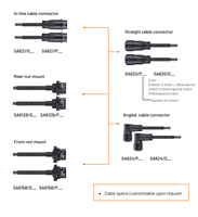 تجميعة كابلات WEIPU SA6 IP67 أصلية مخصصة، 2-5 دبابيس، سلك مطلي بالذهب، IPC-620 OEM، حد أدنى منخفض للطلب للاستخدامات الطبية والاختبارات