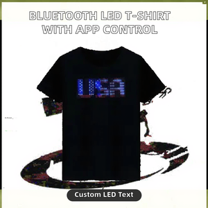 Camiseta LED Programable por Bluetooth con Control por Aplicación, Batería Integrada, Texto Desplazable, Animación, Patrón de Dibujos Animados, Tela de 180 Gramos - Product Image 2