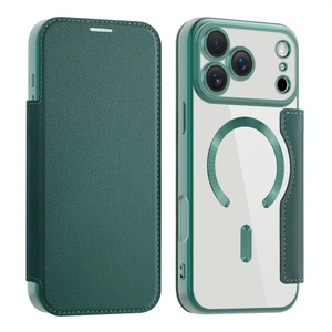 Funda de Cuero Magnética con Carga Inalámbrica para iPhone 17 16 15 Pro Max 14 13 12 Pro Max, Antigolpes, con Ranura para Tarjetas - Product Image 2