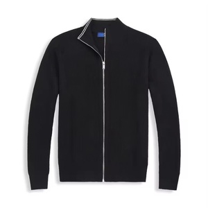 Biểu Tượng Tùy Chỉnh Mùa Đông Thời Trang Mỏng Phù Hợp Với Người Đàn Ông Của Cardigan Dài Tay Áo Cao Cổ Dệt Kim Áo Len Với Dây Kéo Thêu Áo Khoác & Áo Khoác - Product Image 5