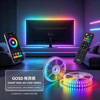 Bande lumineuse LED RGB à intensité variable en silicone IP65 pour contrôle intelligent, avec CRI80 et 16/30/60 LED pour la décoration intérieure