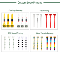 Tees de golf en bois durables et écologiques avec logo personnalisé - Emballage en vrac, tailles 70 mm et 83 mm