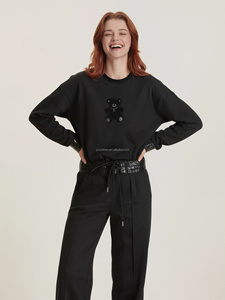 <span class=keywords><strong>Set</strong></span> 2 Pezzi da Donna: Felpa in Cotone con Stampa Animale Ricamata 3D e Pantaloni Casual a Gamba Dritta, Abbigliamento Sportivo di Moda Best-seller - Product Image 4