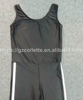 Costumes de danse OEM pour filles, manches courtes, paillettes, vêtements de danse d'entraînement, col montant, costumes de gymnastique, justaucorps, combinaison de ballet, unitard