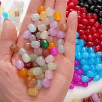 Perles de jade en verre perles à trou droit perles cylindriques 26 couleurs disponibles pour bracelet à bricoler soi-même collier fabrication de bijoux