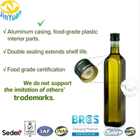 Bouchon de bouteille en plastique rétractable/standard avec bec verseur personnalisé pour huile d'olive, vinaigre, condiments et huiles alimentaires