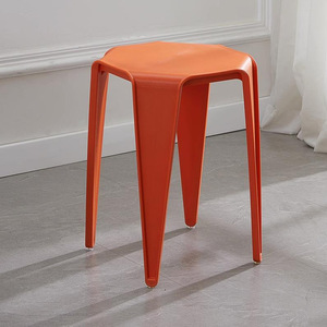 Modern White Plastic <strong>Stackable</strong> Bar Chair Dining Room <strong>Stool</strong> for Apartment Use - Product Image 5