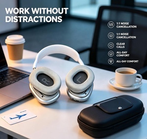Original MAX Duplicated Wireless Overhead Earphone ANC Noise Reduction Blue Tooth <strong>Headset</strong> Built 400mAh Battery Game Headphone - Product Image 1