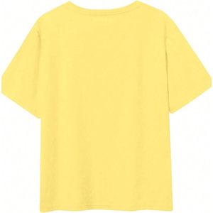 T-shirt personnalisé pour femme, col rond, jaune, manches courtes, 100% coton, jersey respirant, haut d'été - Product Image 1