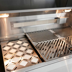 Pemanggang <span class=keywords><strong>Gas</strong></span> inframerah luar ruangan Modern 36 inci dengan alat panggang listrik bawaan dan pembakar 3 + 1 pemanggang BBQ bertudung baja tahan karat komersial - Product Image 1