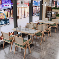 Vente en gros bois massif rotin moderne personnalisé Restaurant extérieur jardin patio arrière-cour corde table à manger et 4 chaises ensemble