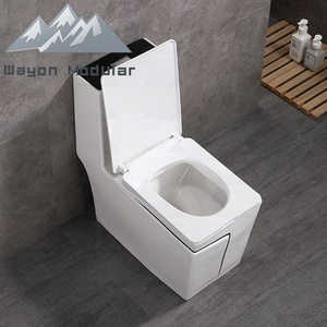 Wayon Support en céramique moderne à double chasse <span class=keywords><strong>WC</strong></span> Salle <span class=keywords><strong>de</strong></span> bain Réservoir d'eau bas Nouvelle cuvette <span class=keywords><strong>de</strong></span> toilette carrée avec structure monobloc <span class=keywords><strong>de</strong></span> drainage S-Trap - Product Image 3
