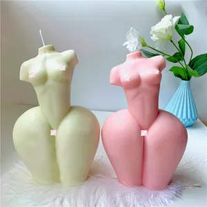 3D silikon büyük popo kadın vücut mum kalıpları epoksi reçine standı vücut için döküm sabun yapımı heykel modeli DIY el sanatları