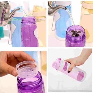 Bouteille d'eau en plastique pour le sport 550 ml, <span class=keywords><strong>shaker</strong></span> à protéines, bouteille portable anti-fuite pour l'eau avec poignée, sans BPA - Product Image 3