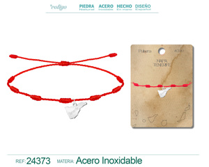 Bracciale Tennis moda 7 nodi con mappa di Tenerife bracciale in acciaio Color argento - Product Image 4