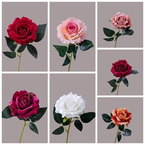 Roses artificielles Ruyi Rose Factory, branche unique, tissu tissé à la main, décorations de mariage - Product Image 3