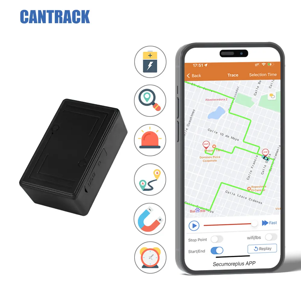 Konteynerler römorklar için gerçek zamanlı izleme ve uzun süre bekleme kablosuz araç gps izci ile 2G 4G mini gps