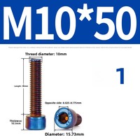 Kit de boulons métriques pour moto à tête hexagonale bleue en titane, grade 5, filetage standard M4-M10