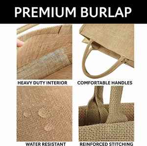 Bolsa de Yute Personalizada con Logotipo, Bolsa de Almacenamiento de Yute Natural No Tejida, Se Acepta Logotipo Personalizado, Color Personalizado, Venta al Por Mayor - Product Image 2