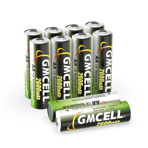 GMCELL 2600mAh AA AAA Nimh Rechargeable Cell Batteries 600mah 1.2V Ni-Mh Battery Pack for Consumer Electronics Toys - Product Image 1