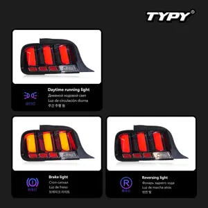 Nuevas Luces Traseras LED de Plástico TYPY para Ford Mustang 2005-2009 con Clasificación IP68, Luces de Giro Dinámicas - Product Image 3