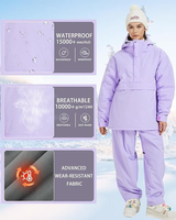 Veste de ski imperméable pour femmes OEM, veste d'hiver chaude coupe-vent à capuche, veste de neige, fourniture d'usine