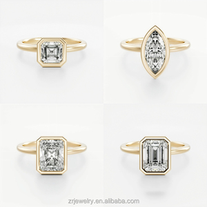 2ct Bezel Moissanite Anneaux 14k Solid Gold <span class=keywords><strong>Solitaire</strong></span> Bagues de Fiançailles Gra Certified Diamond Jewelry Moissanite Ring - Product Image 3