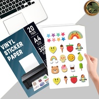 Papel Adhesivo Imprimible Resistente al Agua, Papel Vinilo PET Brillante/Mate para Impresora Láser