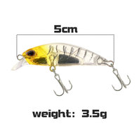 Leurre dur ABS coulant type Minnow avec hameçons triples multicolores pour la pêche en bateau au bar et à la truite en eau douce
