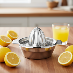 Exprimidor de cítricos con bandeja recolectora, exprimidor manual de acero inoxidable para cítricos - Product Image 3