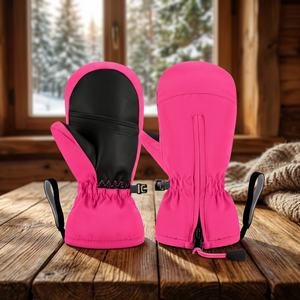 Gants de ski pour enfants, isolés, thermiques, légers, en PU, imperméables, coupe-vent, respirants, à doigts séparés, protection UV, compatibles écran tactile, hiver - Product Image 2