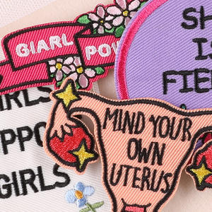 Parche de Tela <span class=keywords><strong>Bordado</strong></span> a Máquina Termoadhesivo al por Mayor, Parche de <span class=keywords><strong>Bordado</strong></span> <span class=keywords><strong>Feminista</strong></span>, Servicio Personalizado Disponible - Product Image 2