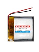 Jam tangan pintar L092, 3.7V 400mAh 2 kabel 602525 baterai Ion Lithium polimer untuk Smartband perekam TWS MP3
