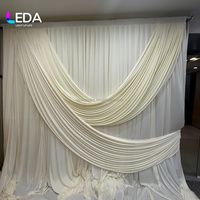 LEDA Rideau de scène élégant et tendance en tissu blanc argenté pour mariage, fête, toile de fond, taille personnalisée, nouvelle arrivée, livraison rapide