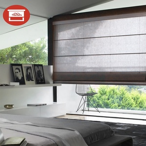 Stores romains occultants électriques Hunters en polyester, ouverture automatique haut-bas, style moderne et luxueux pour portes-fenêtres. - Product Image 3