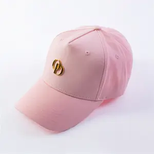 定制金属标志男女时尚粉色棒球帽，豪华棒球帽制造商廉价棒球帽