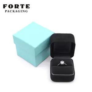 Forte แบรนด์ที่มีชื่อเสียงกำมะหยี่สีดำเครื่องประดับ 'เครื่องประดับ' กล่องไมโครไฟเบอร์ 'เครื่องประดับ' กล่องเครื่องประดับ 'ไมโครไฟเบอร์กล่องเครื่องประดับกำมะหยี่